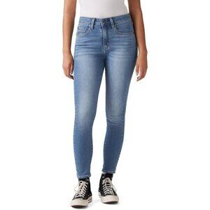 Women's High Rise Skinny Jeans Stretch Cotton Blend Zipper Closure